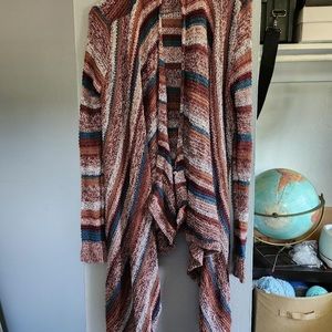 Long Striped Cardigan